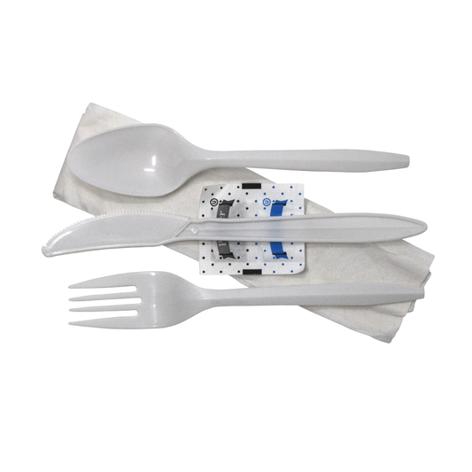 Cutlery Kit 4-PC Medium Weight (Fork/Knife/Spoon/Napkin)