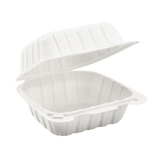 P66W | 6X6X3 White Hinged Container
